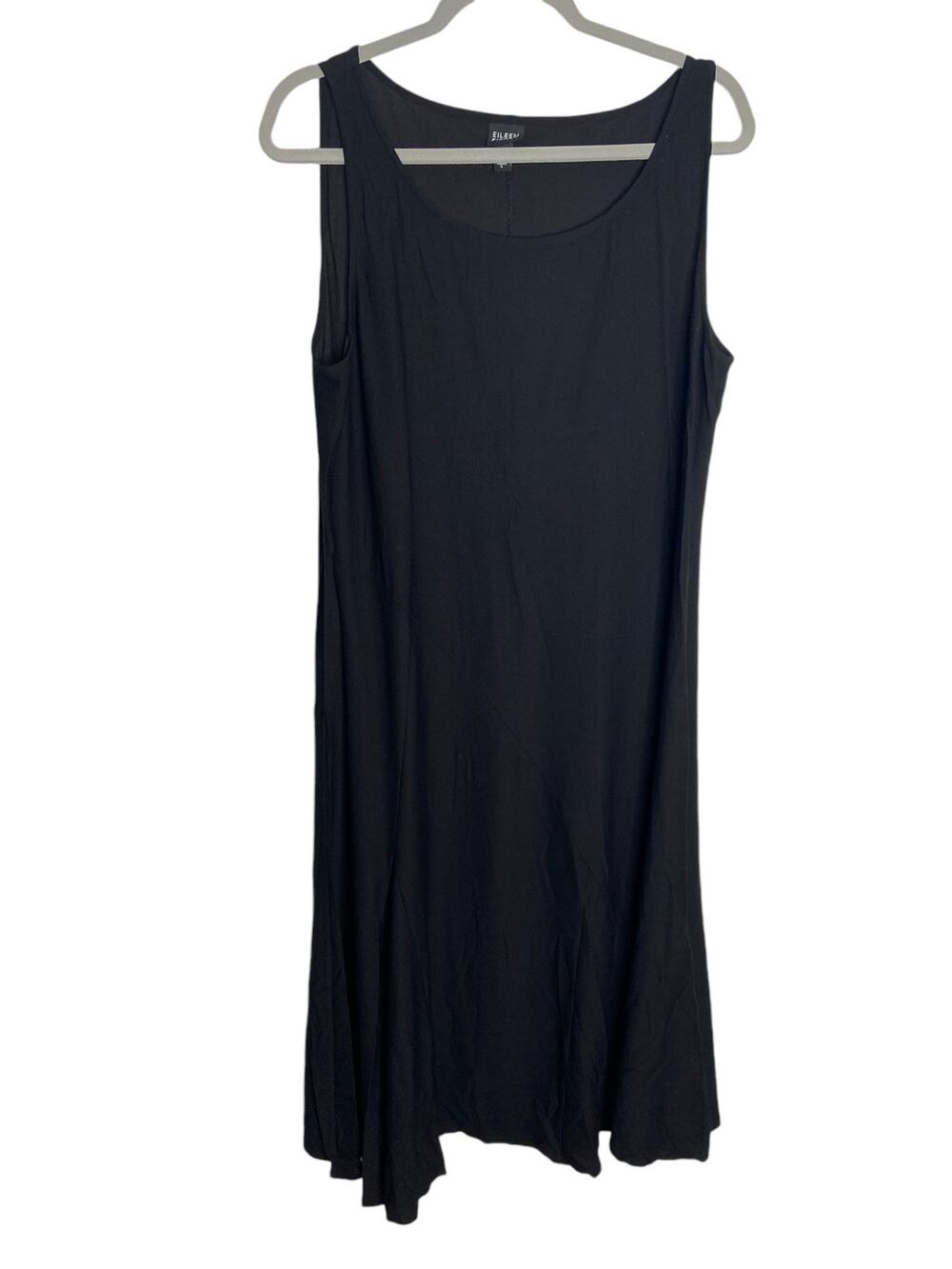 Eileen Fisher Midi Dress Scoop Neck Jersey Party Cocktail Formal L